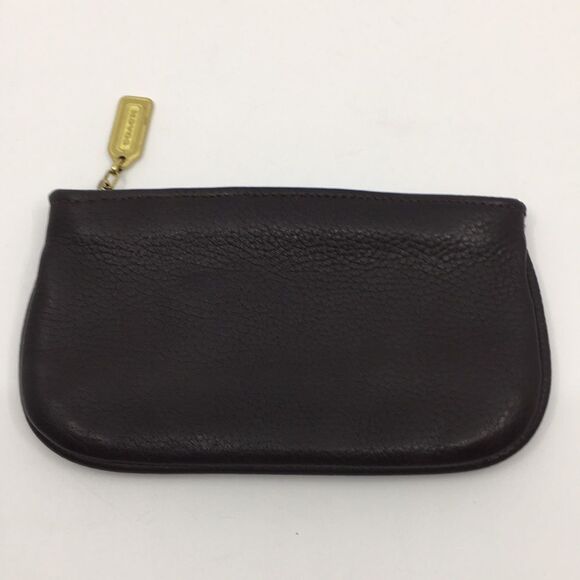 Vintage Chocolate Brown Leather Coach Sonoma Cosmetic Pouch Natural Grain #4973 - Picture 1 of 16